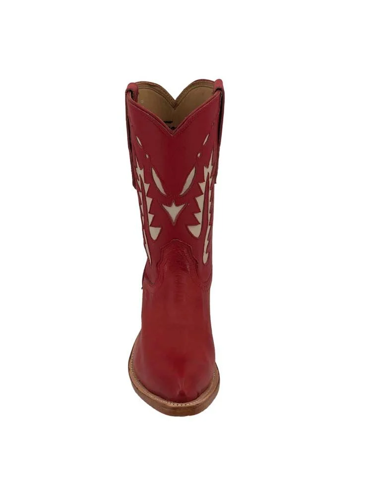 Fenoglio Women's Red Smooth Ostrich Short Boots