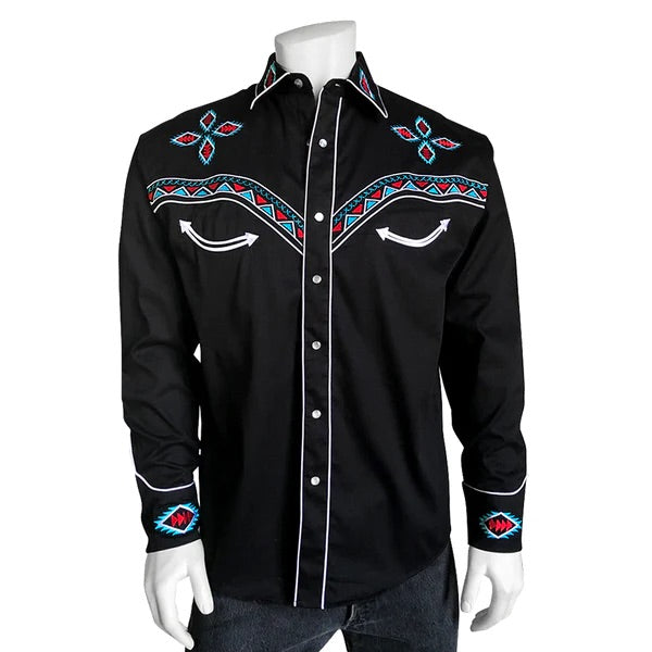 6860 Men's Native Embroidered Western Shirt