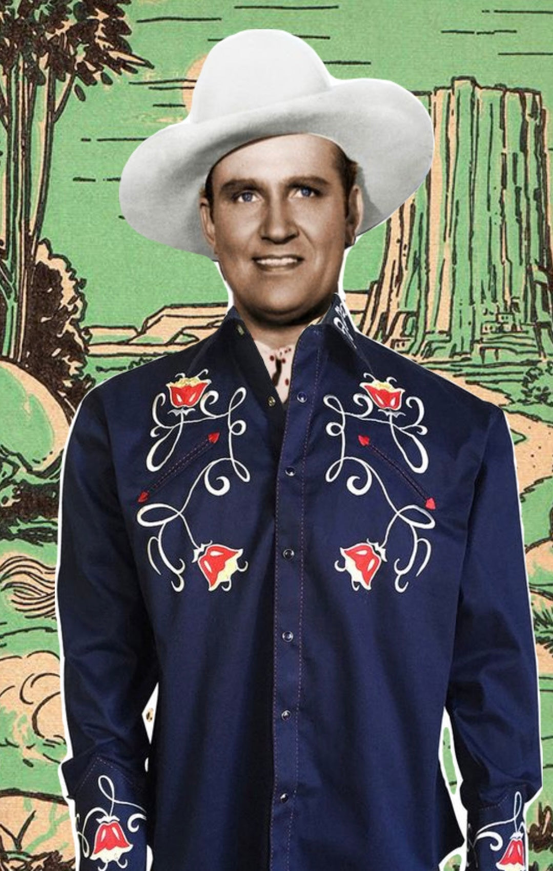 6705 Men's Tulip Embroidered Western Shirt
