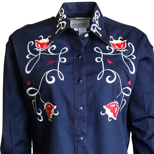 7705 Women's Tulip Embroidered Western Shirt