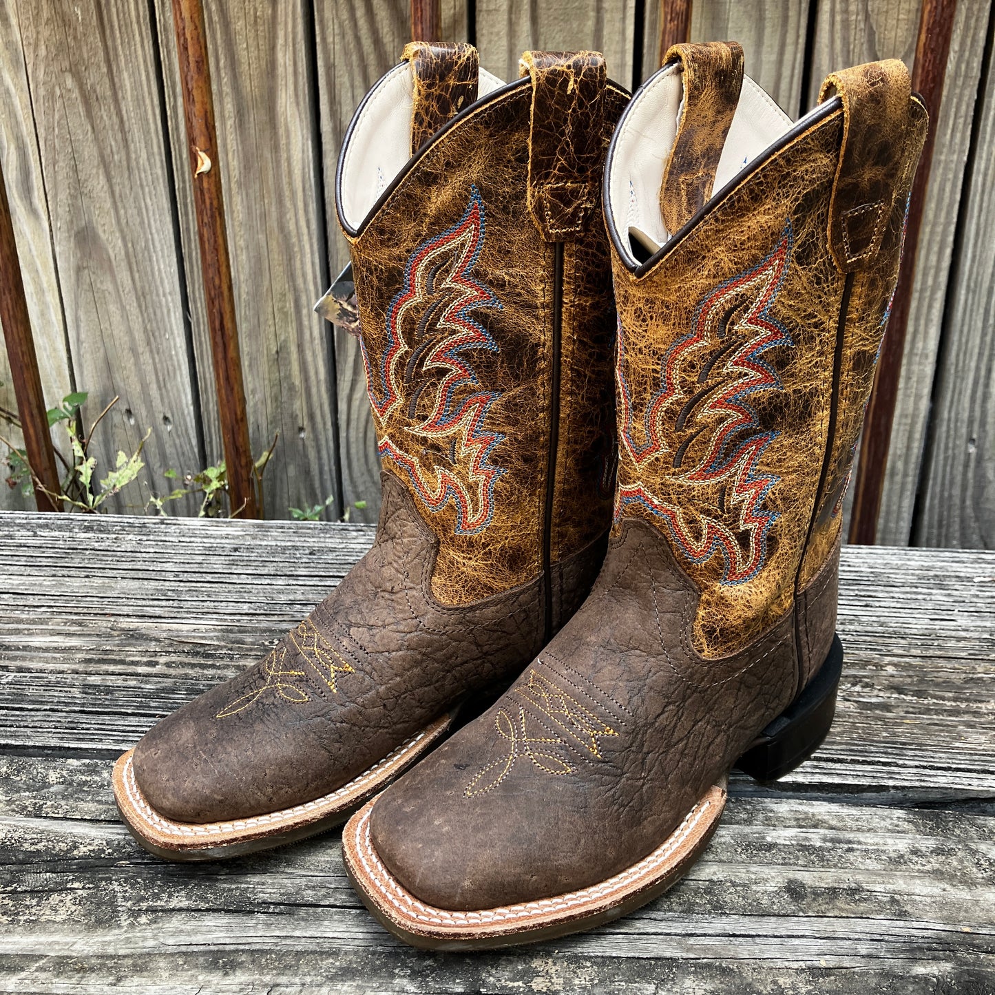 Kid's Square Toe Brown Boots