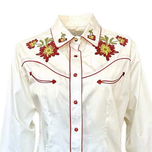 7811 Women's Vintage Floral Embroidered Western Shirt