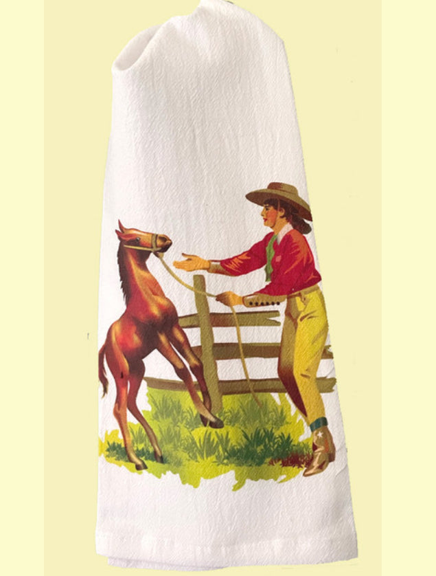 Cowgirl Wrangler Tea Towel