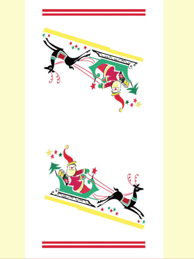 Santa's Sleigh Tea Towel