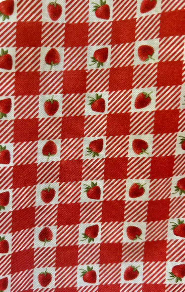 Strawberry Gingham Collared Dress