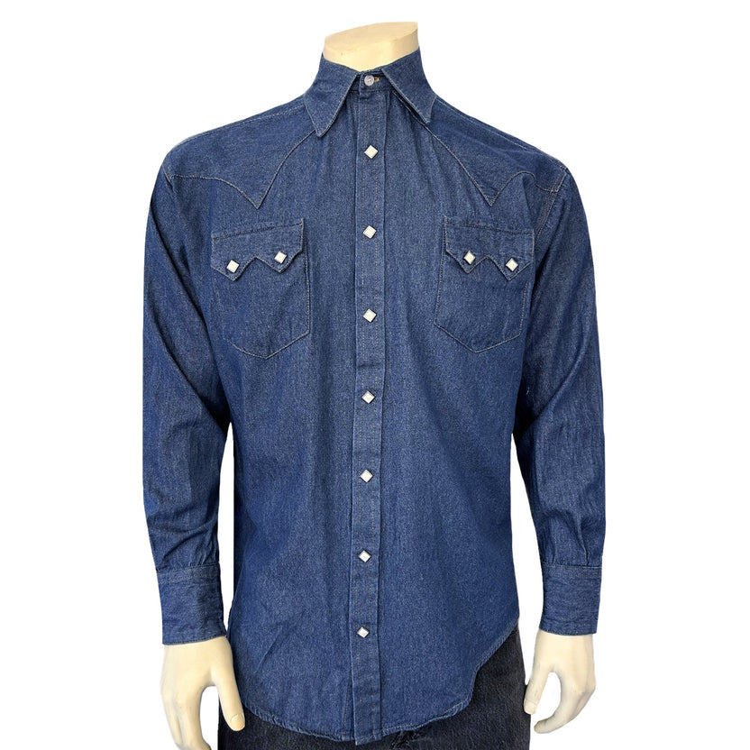 640 Men's Classic Stonewashed Denim Western Shirt