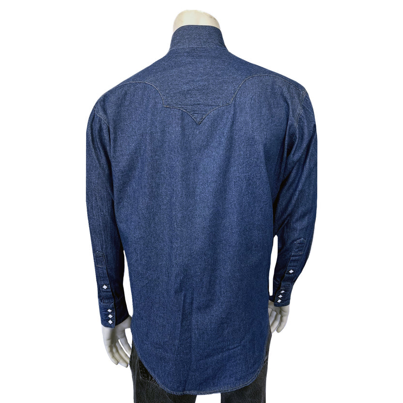 640 Men's Classic Stonewashed Denim Western Shirt