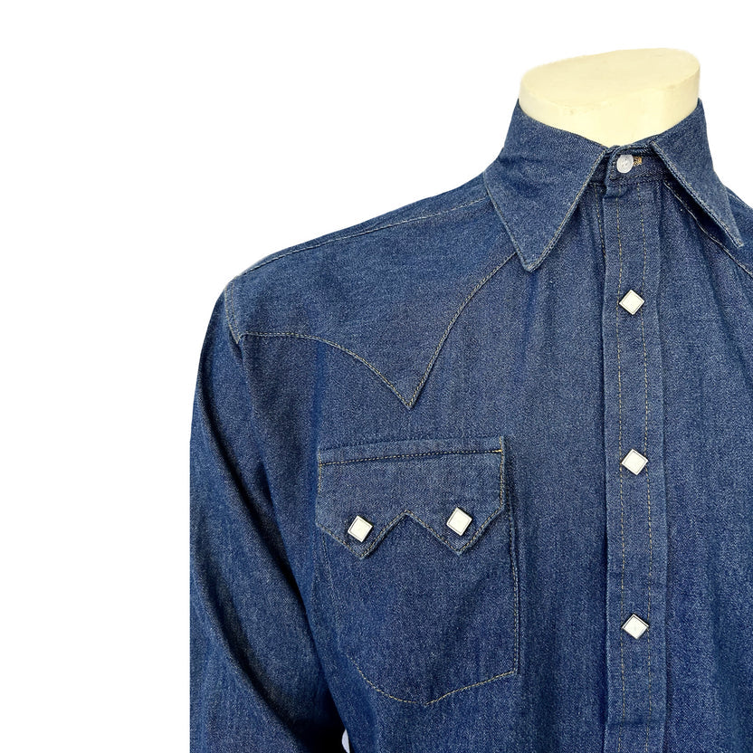 640 Men's Classic Stonewashed Denim Western Shirt