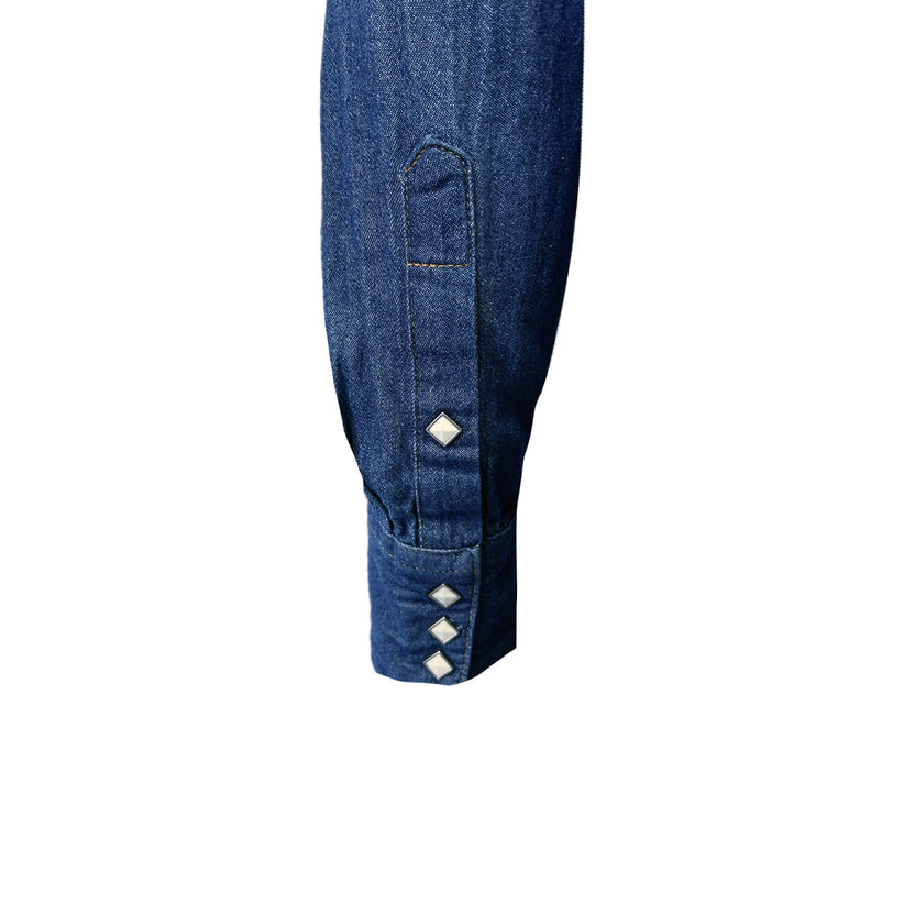 640 Men's Classic Stonewashed Denim Western Shirt