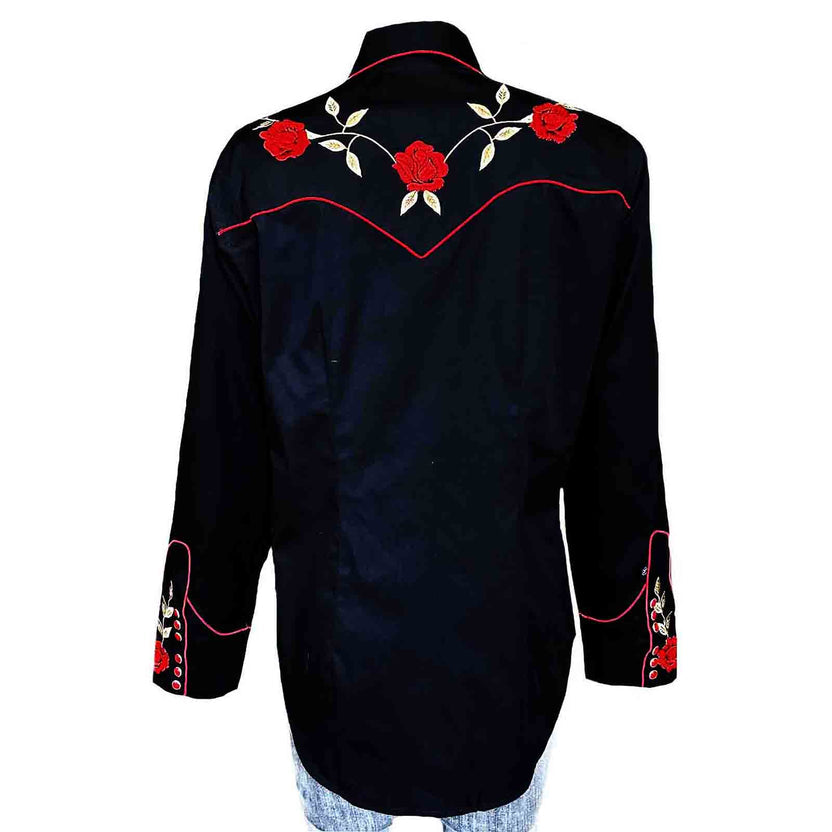 7844 Women's Rose Embroidered Western Shirt