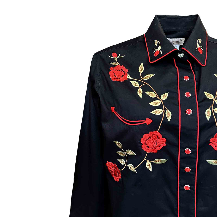 7844 Women's Rose Embroidered Western Shirt