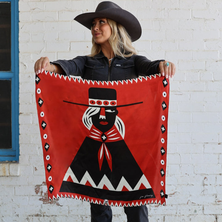Jon Flaming "Girl With The Wide Brimmed Hat" Silk Scarf