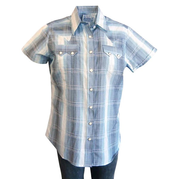 1790 Women's Shadow Plaid Short Sleeve Western Shirt