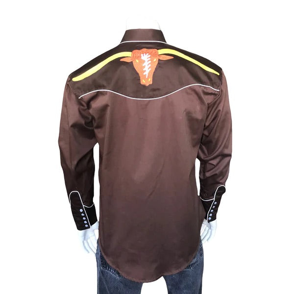 6788 Men's Longhorn Embroidered Shirt