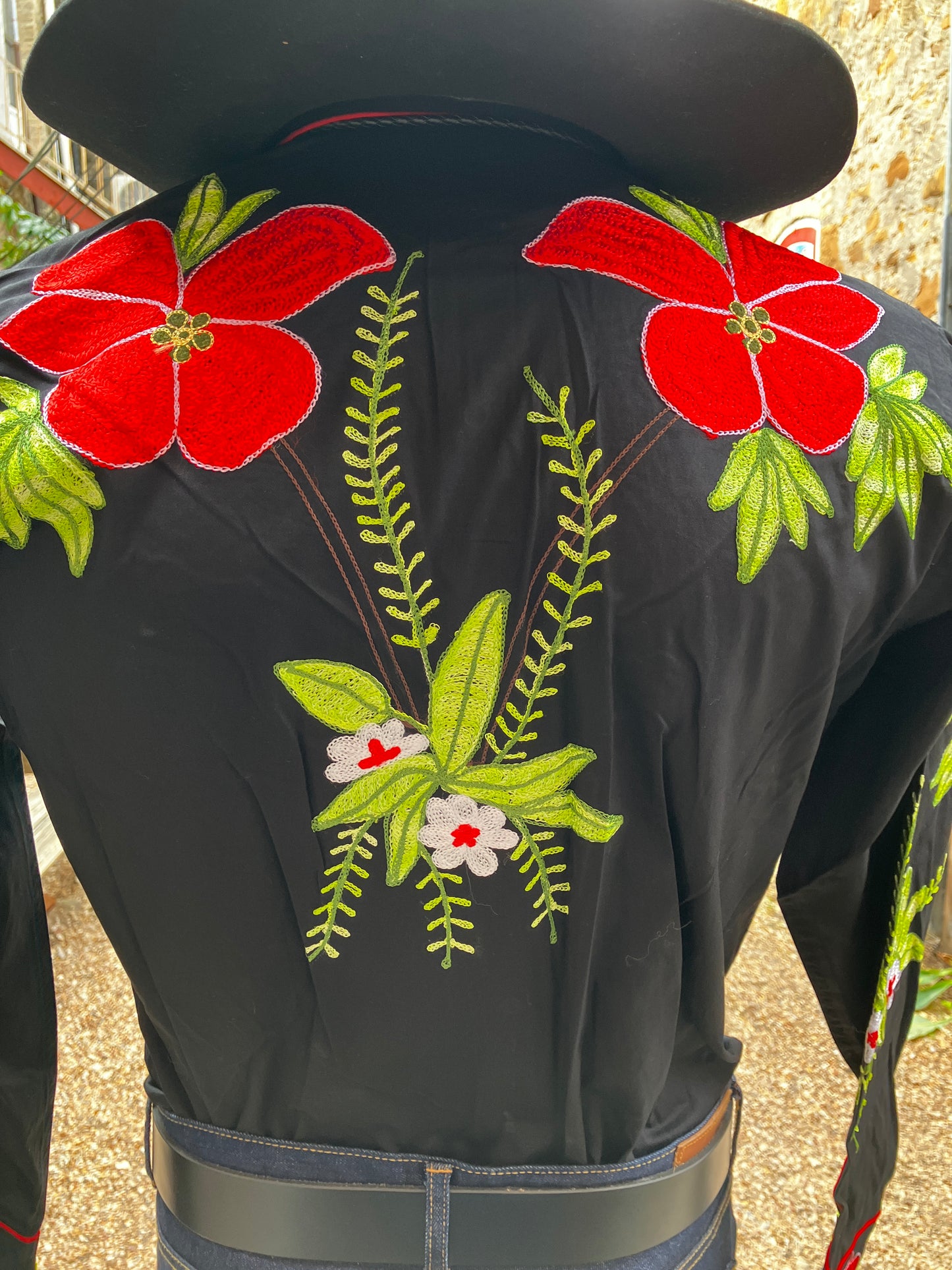 6706 Men's Embroidered Hawaiian Western Shirt