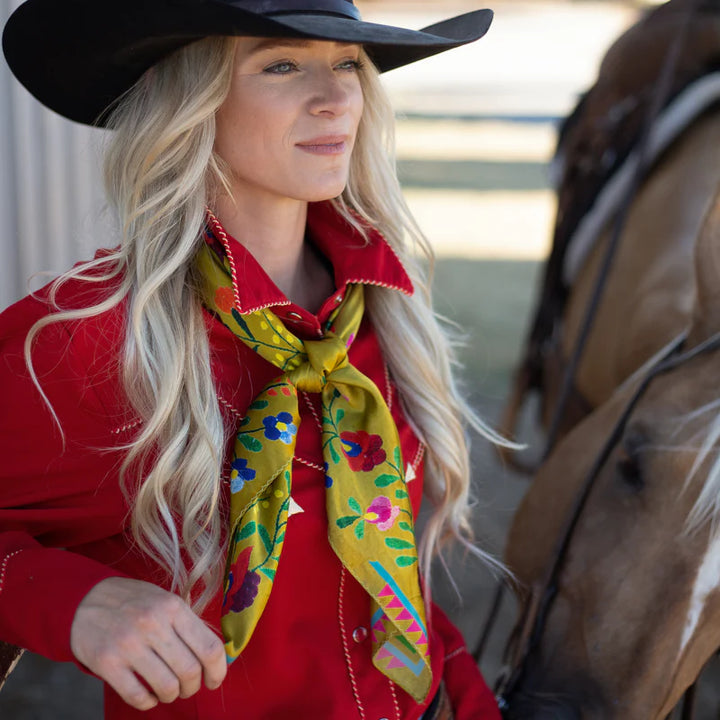 "Fiesta" Floral Silk Scarf