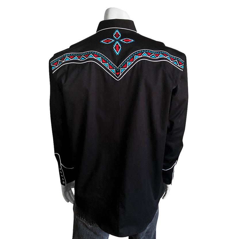 6860 Men's Native Embroidered Western Shirt