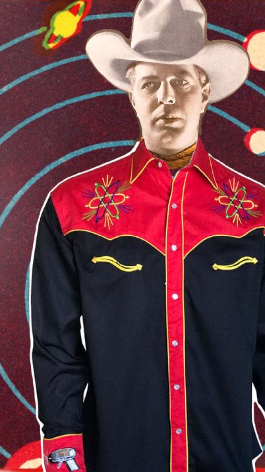 6839 Men's Atomic Cowboy Embroidered Western Shirt