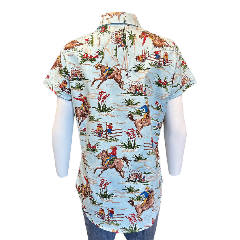 1725 Women’s Vintage Western Print Short Sleeve Shirt