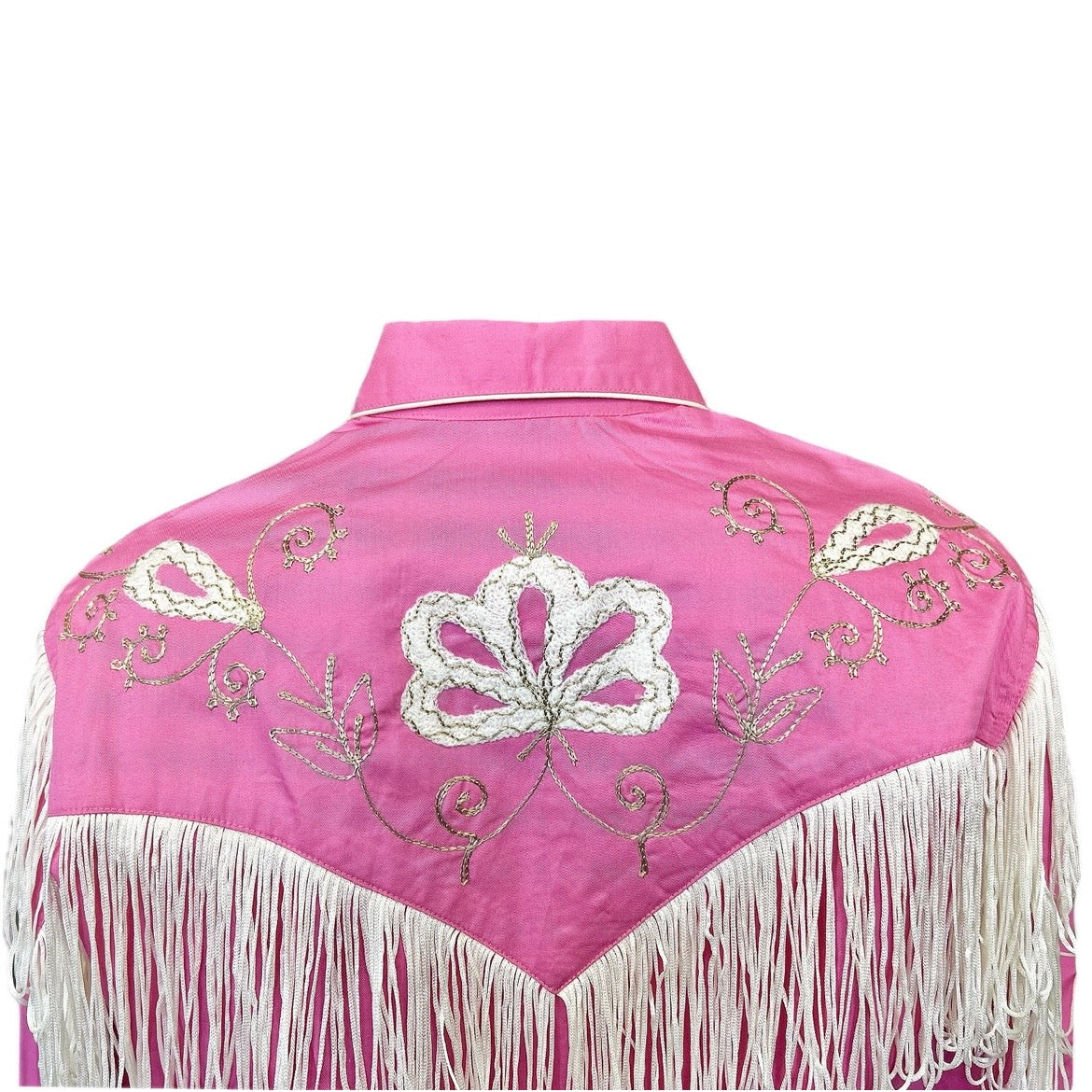 7723 Women's Pink Fringe Embroidered Western Shirt