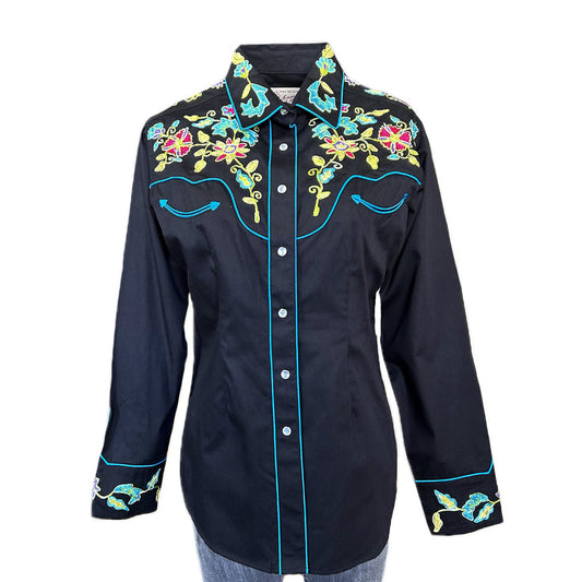 7787 Women's Floral Embroidered Shirt
