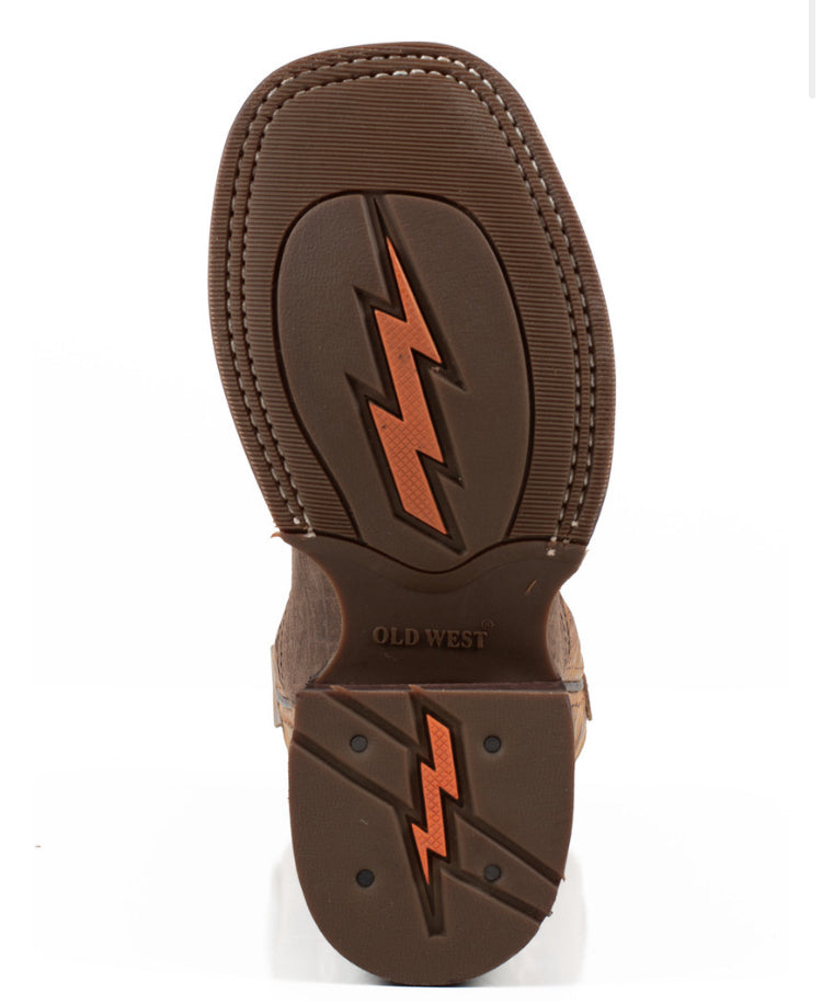 Kid's Square Toe Brown Boots