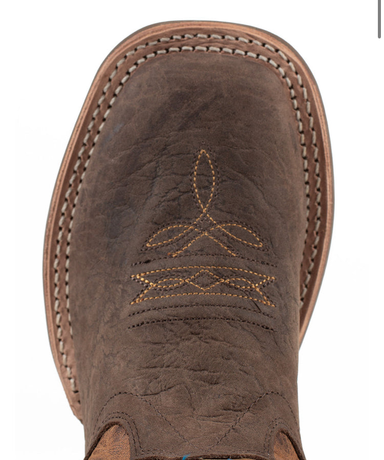 Kid's Square Toe Brown Boots