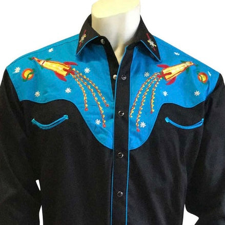 6726 Men's Rocket Ship Embroidered Western Shirt