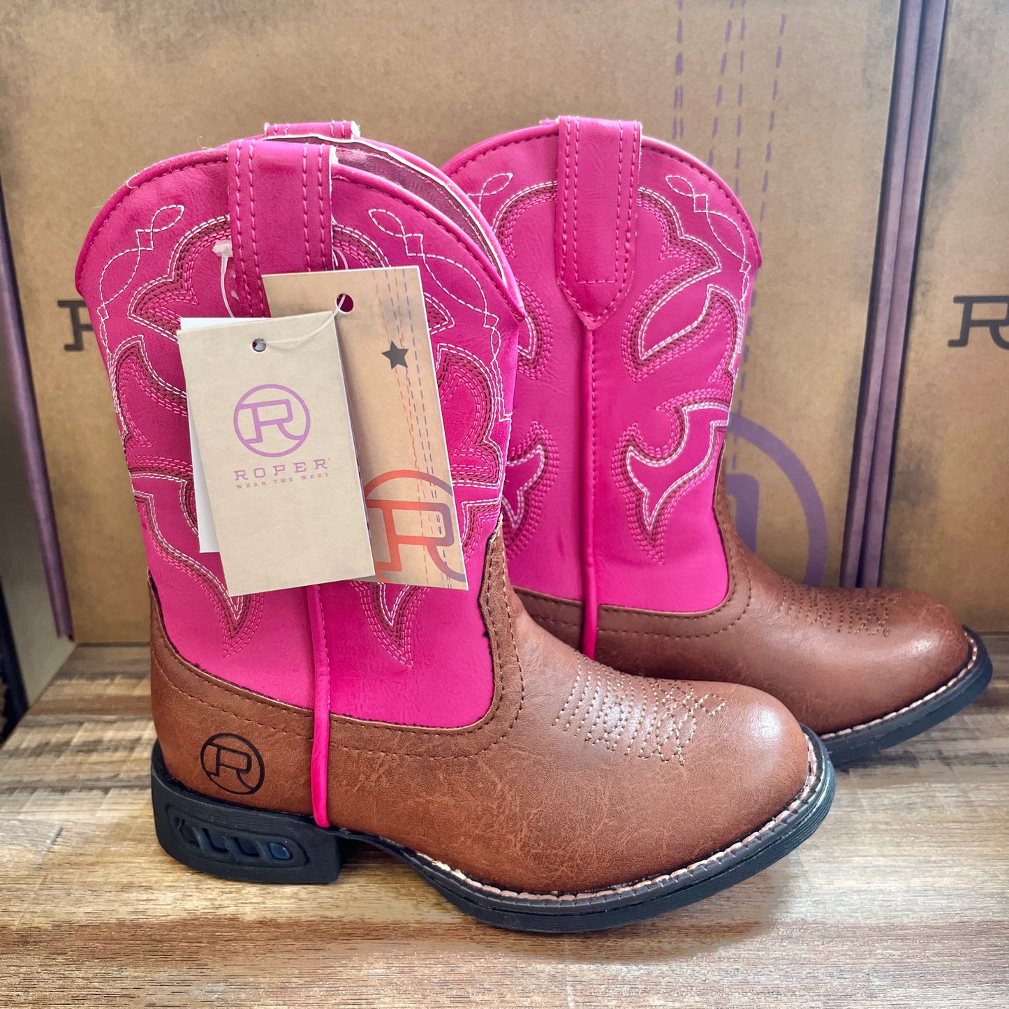Roper Kid’s Pink Light-Up Boots