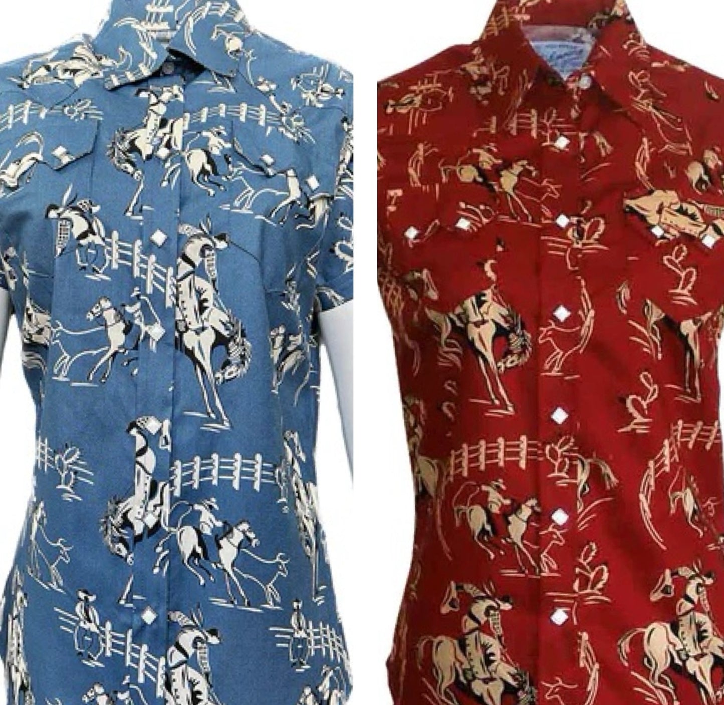 1724 Rockmount Women’s Bronco Print Western Shirt