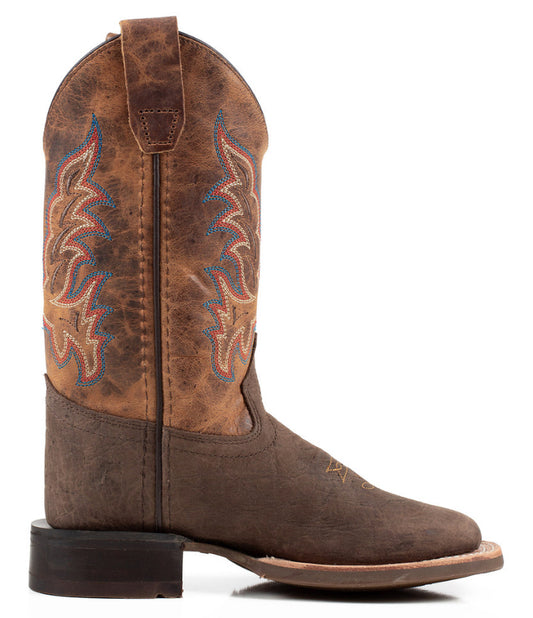 Kid's Square Toe Brown Boots