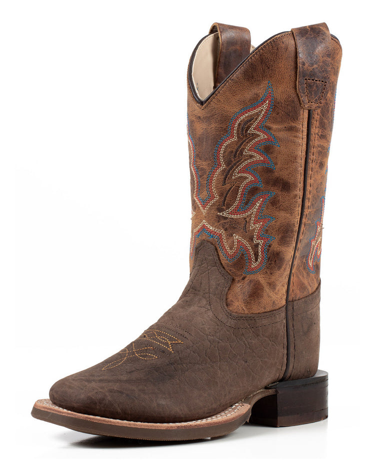 Kid's Square Toe Brown Boots