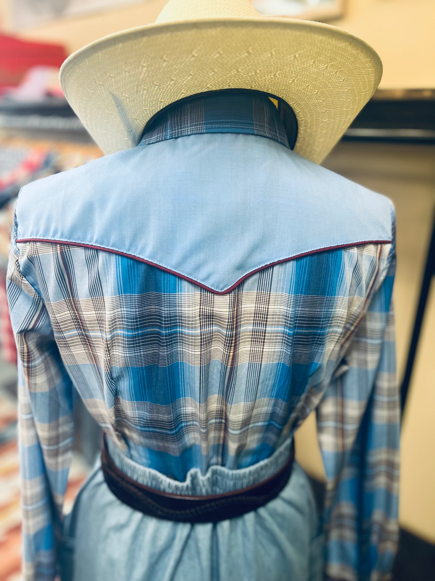 Women’s Blue Plaid Western Shirt