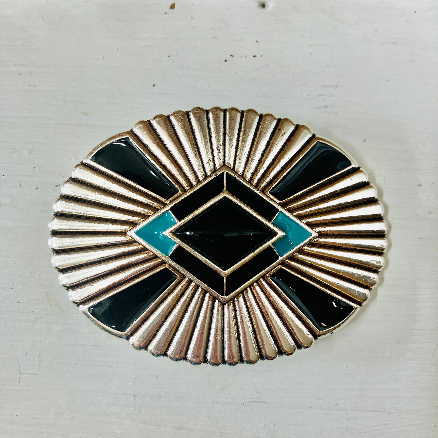 Black & Turquoise Belt Buckle