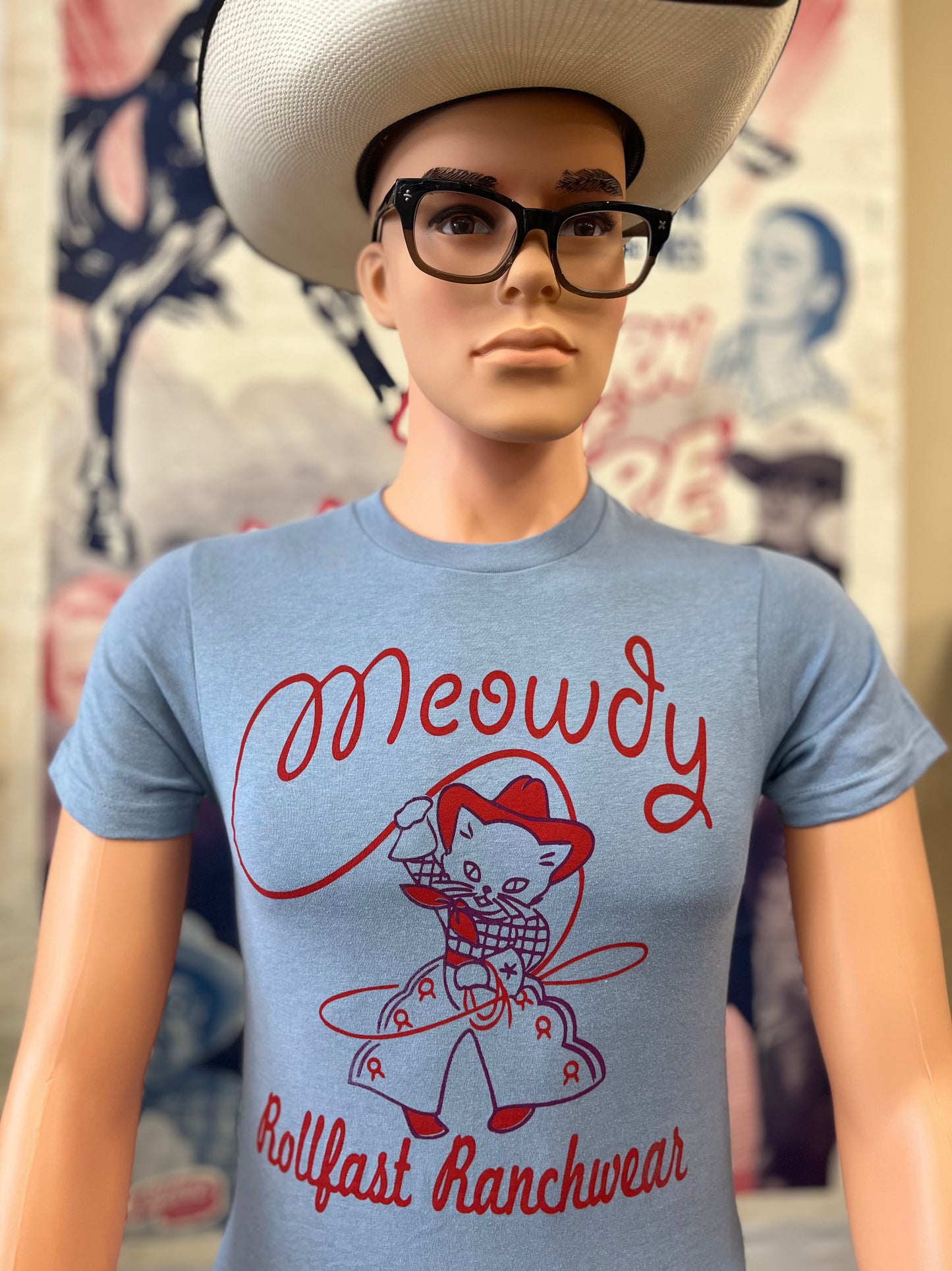Blue Meowdy T-Shirt
