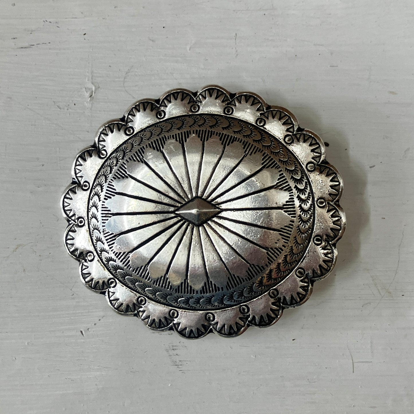 Silver Concho Belt Buckle