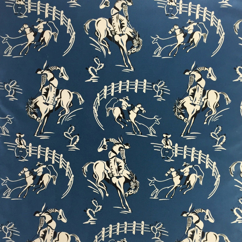 1724 Women’s Vintage Bronc Print Short Sleeve Blue Western Shirt