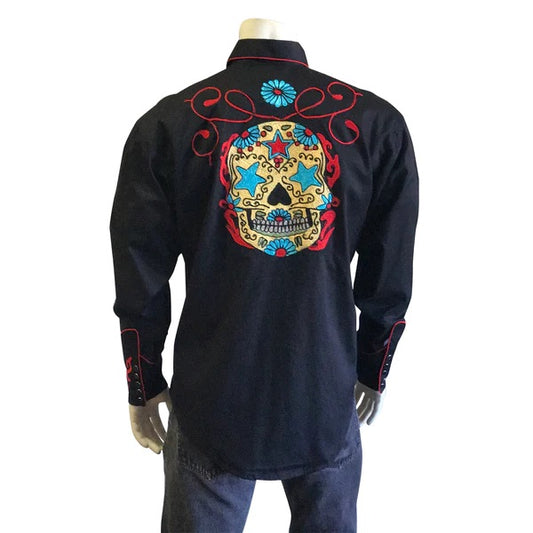 6720 Men's Sugar Skulls Embroidered Western Shirt