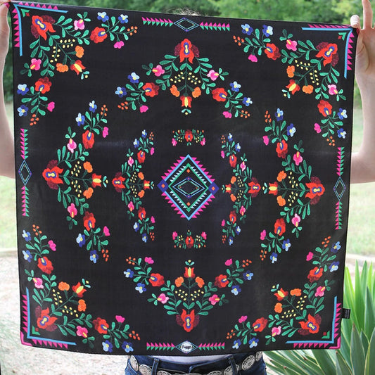 "Fiesta" Floral Silk Scarf