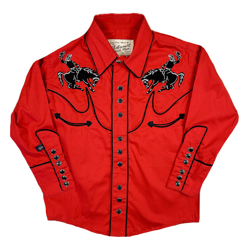 Kid's Red Bronco Western Shirt