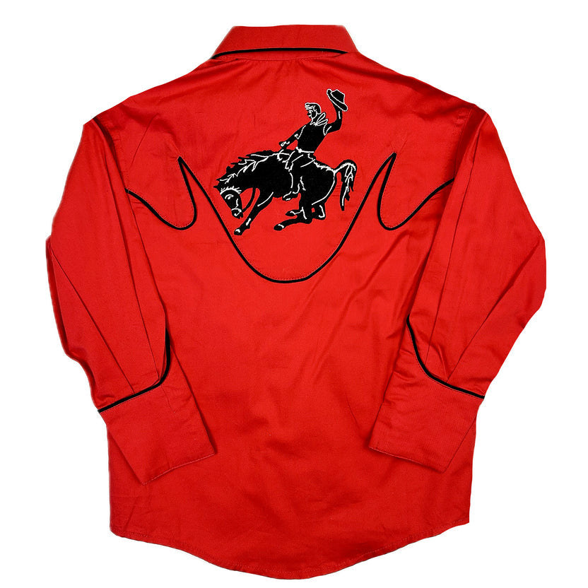 Kid's Red Bronco Western Shirt